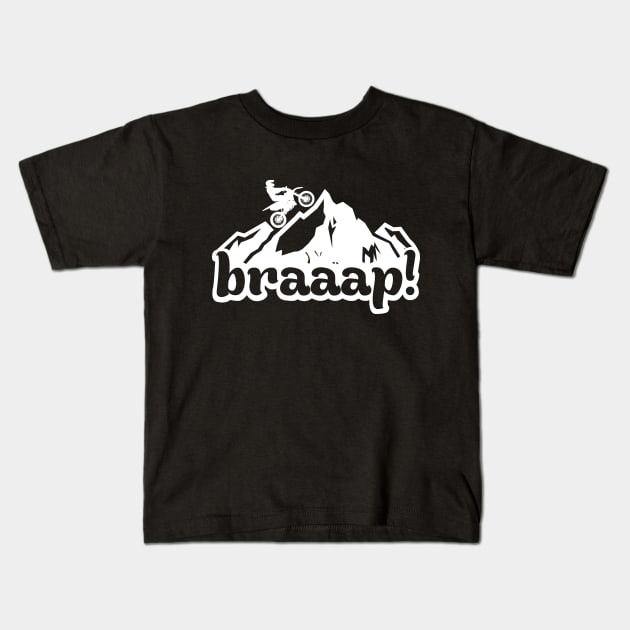 Enduro Dirt Bike Braaap Kids T-Shirt by Dirt Bike Gear